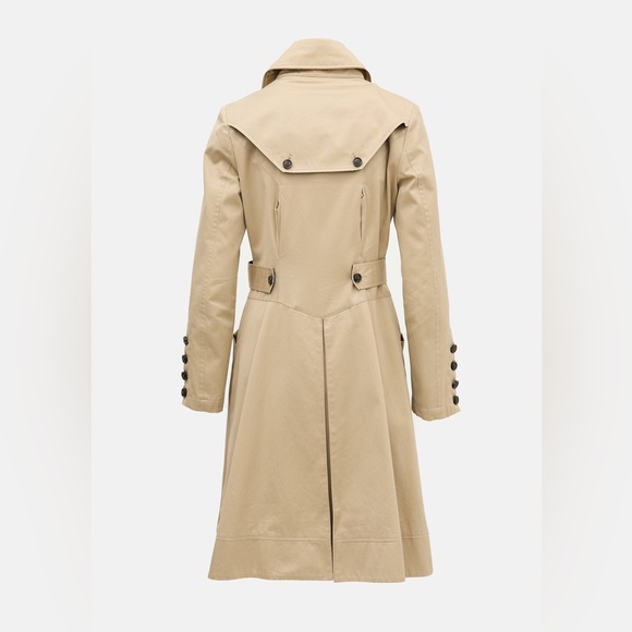 DIANE VON FURSTENBERG BOGART TRENCH COAT DOUBLE BREASTED %100 COTTON Size 6 - Picture 2 of 10